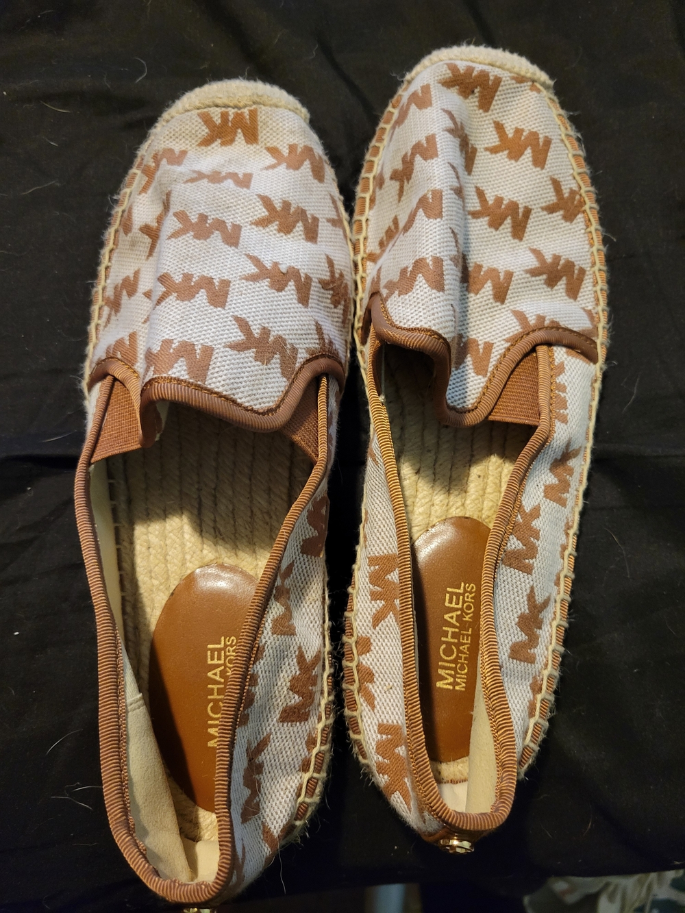 MK Brown Logo Espadrille Flats